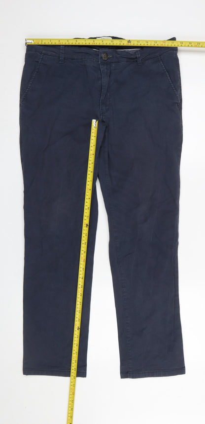 Mens UK Size L Selected Homme Regular Fit Chino Blue Trousers