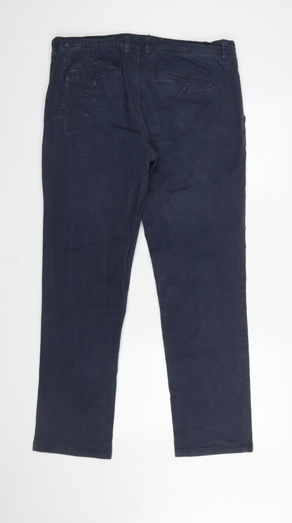 Mens UK Size L Selected Homme Regular Fit Chino Blue Trousers
