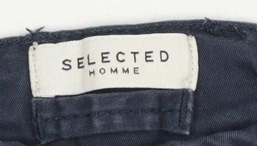 Mens UK Size L Selected Homme Regular Fit Chino Blue Trousers