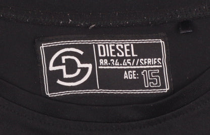 Boys UK Size 15 Years Diesel Black Basic T-Shirt