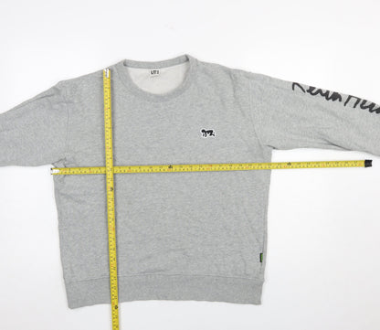 Mens UK Size M Uniqlo Grey Pullover Sweatshirt