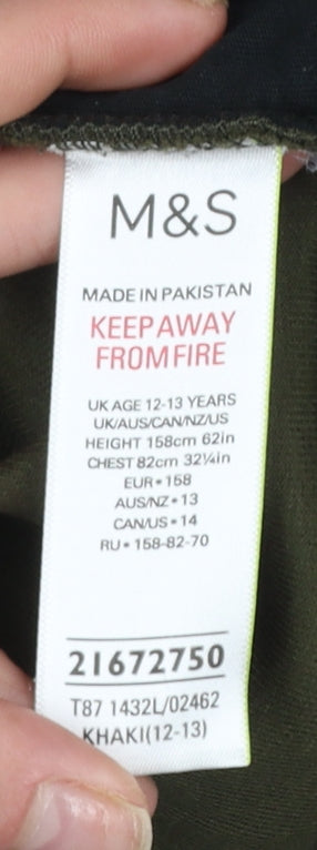 Boys UK Size 12-13 Years Marks and Spencer Green Track Jacket