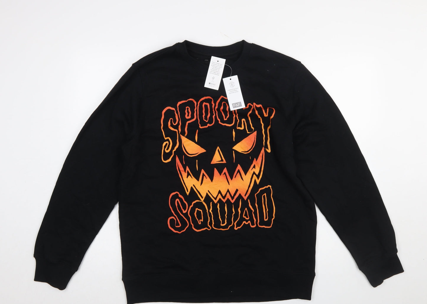 F&F Women's Black Halloween Spooky Squad Sweatshirt Size L