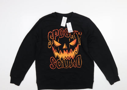 F&F Women's Black Halloween Spooky Squad Sweatshirt Size L