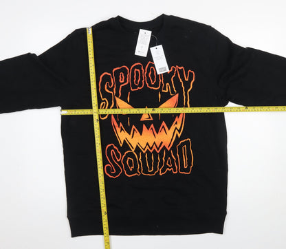F&F Women's Black Halloween Spooky Squad Sweatshirt Size L