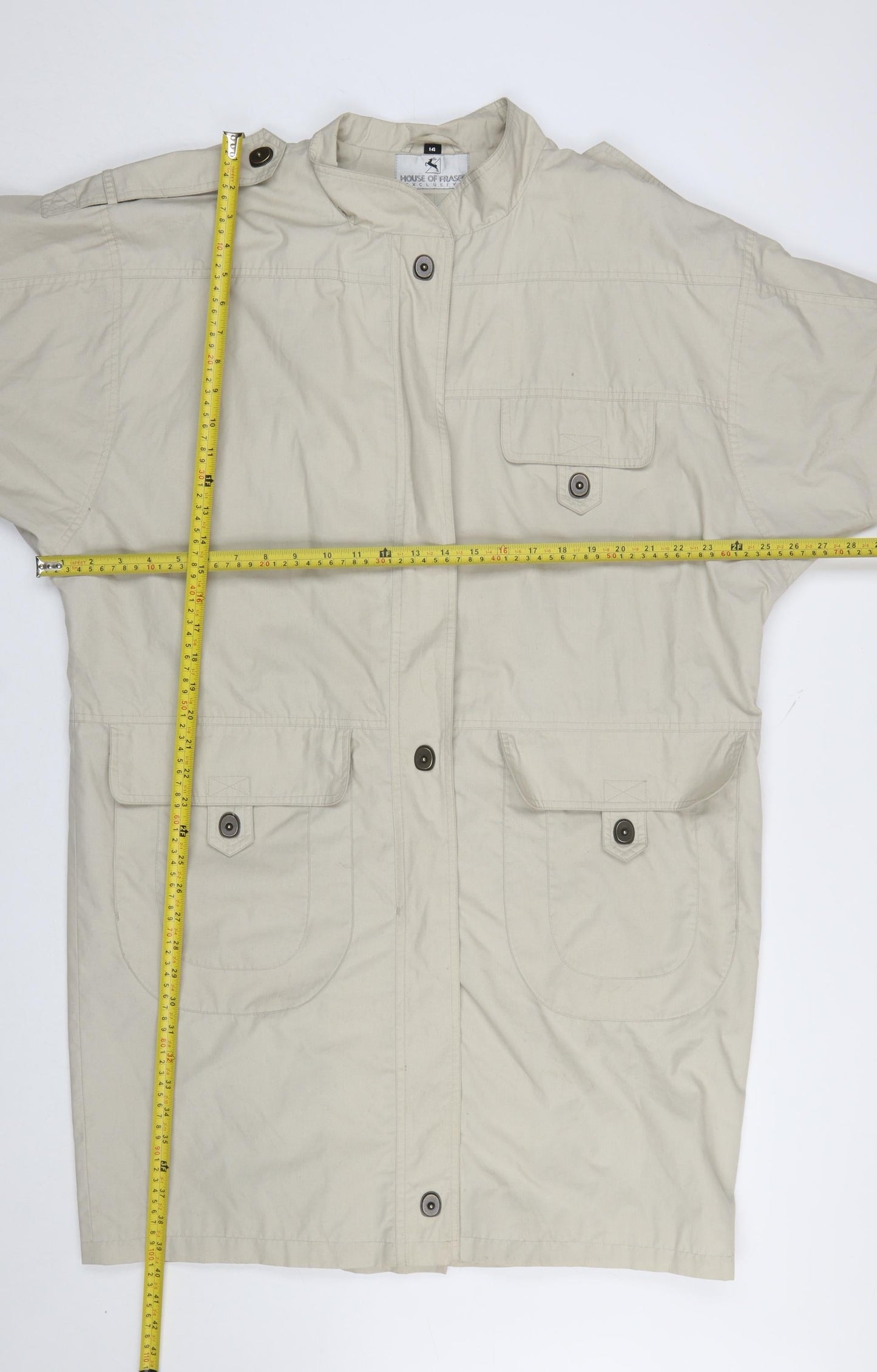 Womens UK Size 14 House of Fraser Beige Overcoat
