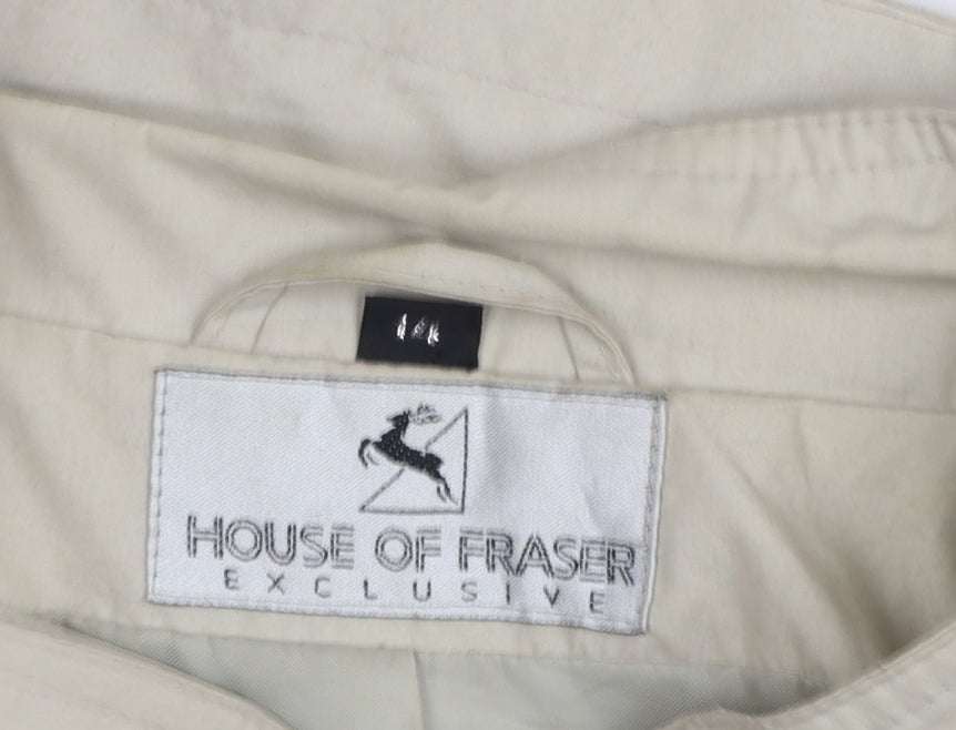 Womens UK Size 14 House of Fraser Beige Overcoat