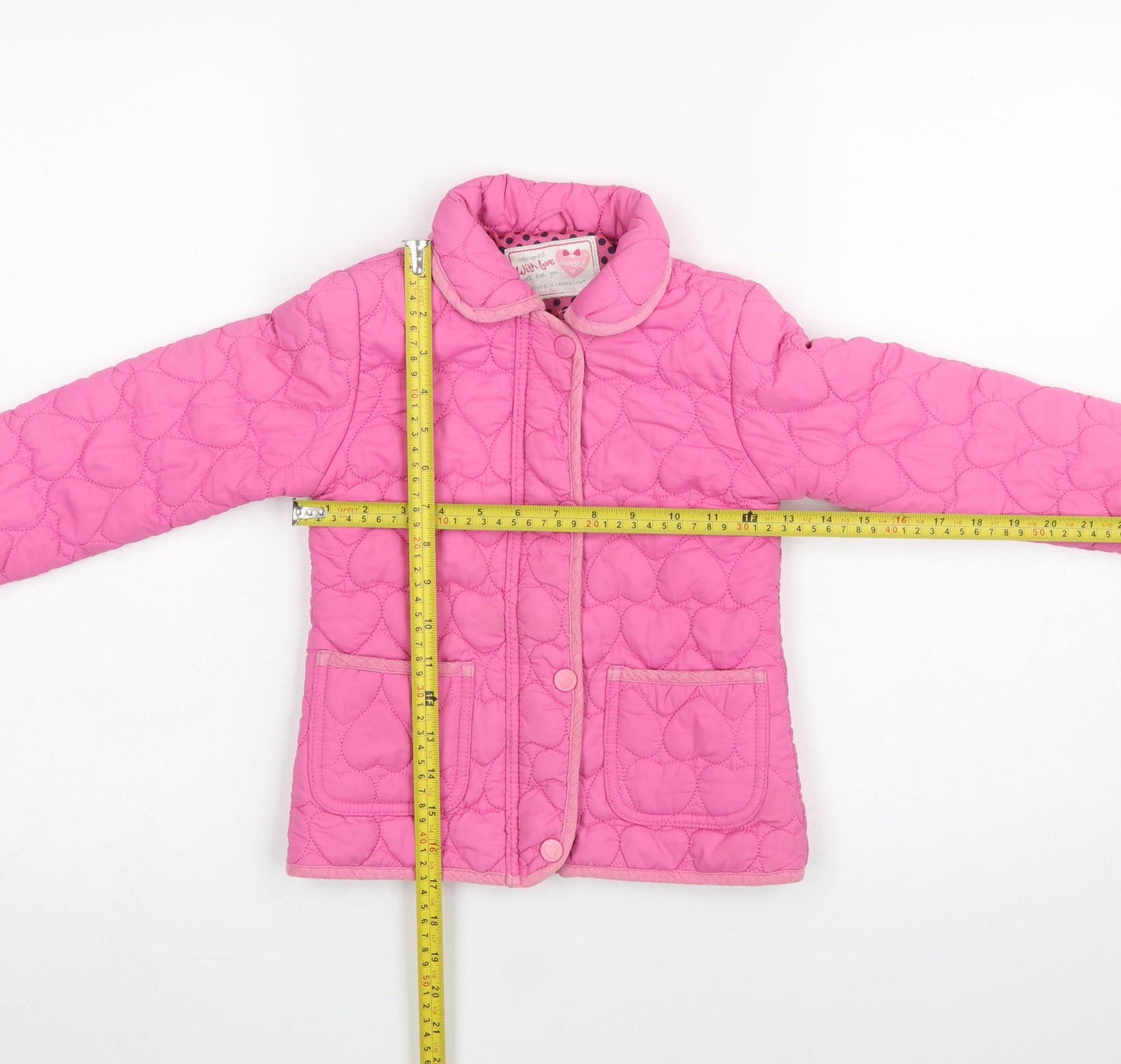 Girls UK Size 5-6 Years Young Dimension Pink Quilted Coat