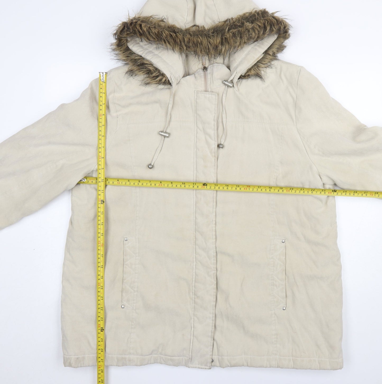 Womens UK Size L BM Beige Parka Coat