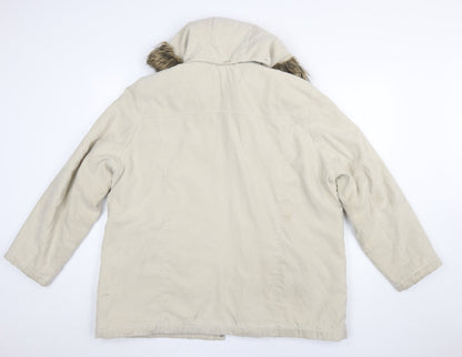 Womens UK Size L BM Beige Parka Coat