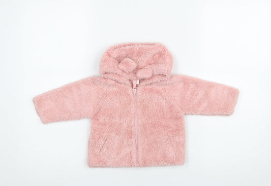 Girls UK Size 6-9 Months NEXT Pink Puffer Jacket