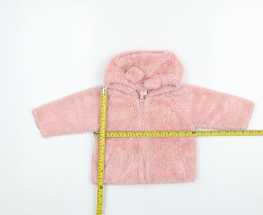 Girls UK Size 6-9 Months NEXT Pink Puffer Jacket