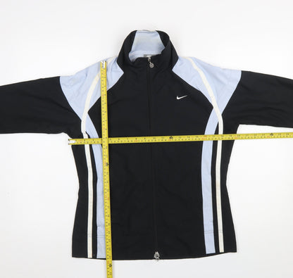 Womens UK Size M Nike Black Windbreaker Coat