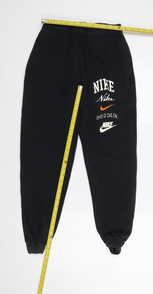 Womens UK Size S Nike Regular Fit Jogger Black Trousers