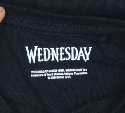 Wednesday Girls Black Rhinestone Nevermore Sweatshirt 10-11 Years