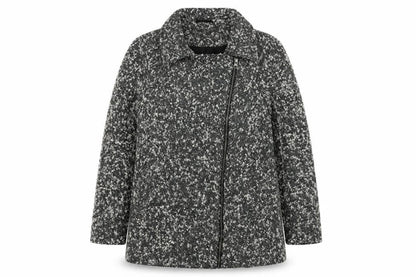 Marks & Spencer Women’s Grey Wool Blend Zip Front Mid-Length Coat Size 8