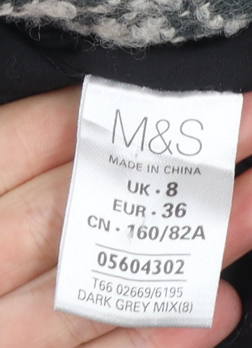 Womens UK Size 8 Marks and Spencer Grey Overcoat