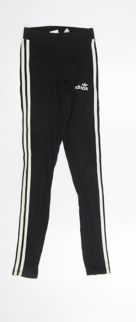 Womens UK Size 4 adidas Slim Fit Leggings Black Leggings