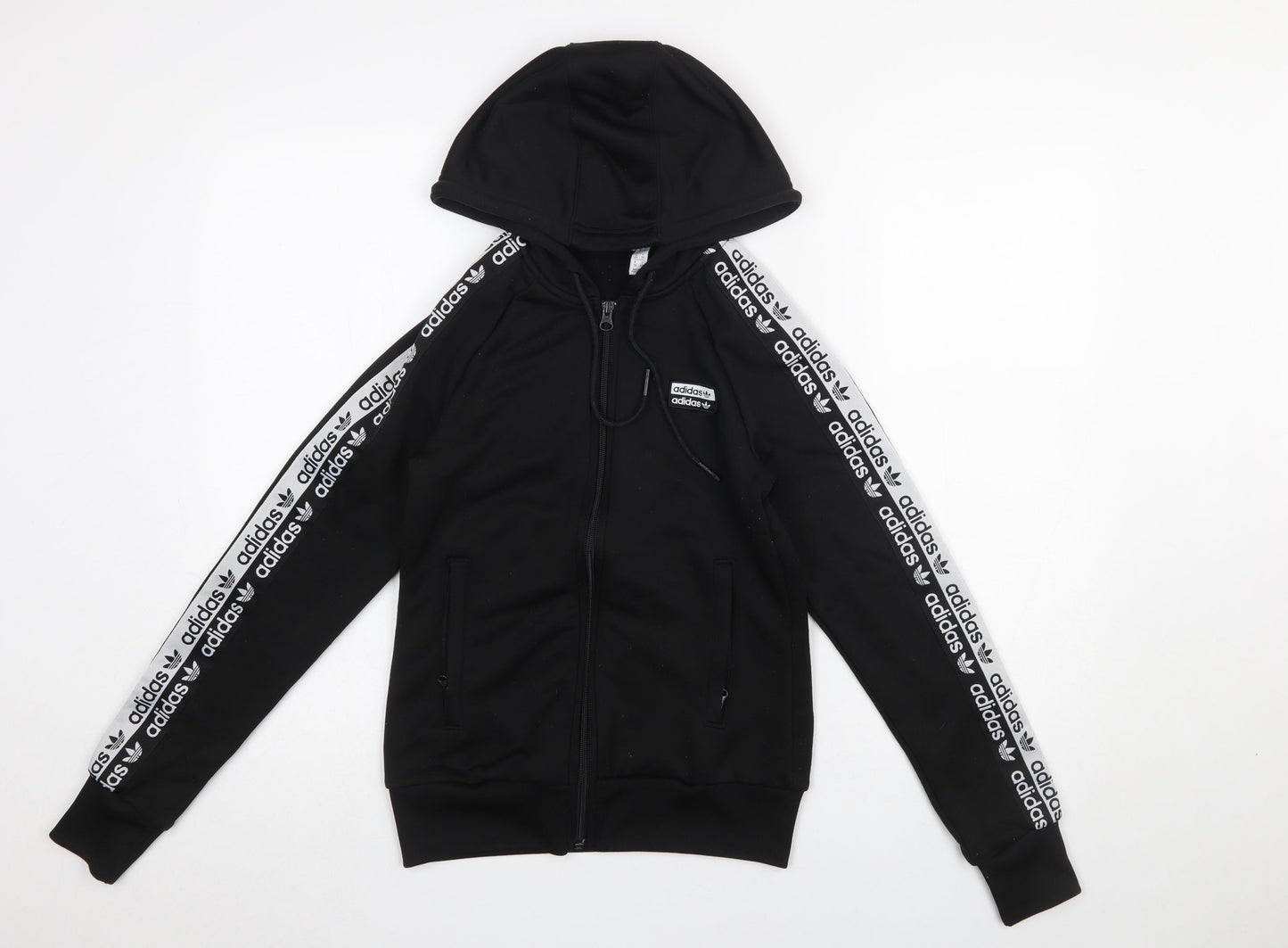 Womens UK Size 8 adidas Black Full Zip Hoodie