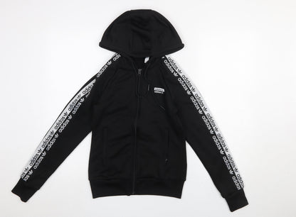 Womens UK Size 8 adidas Black Full Zip Hoodie