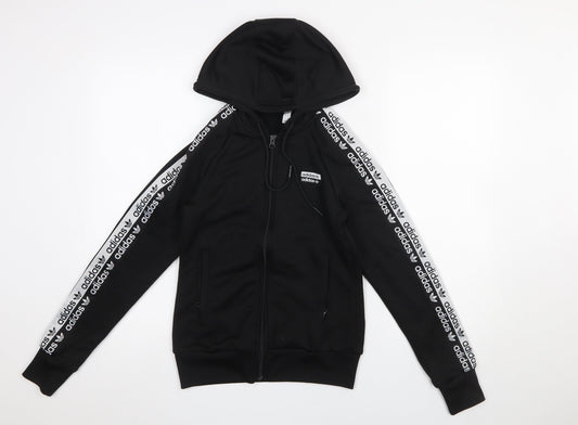 Womens UK Size 8 adidas Black Full Zip Hoodie