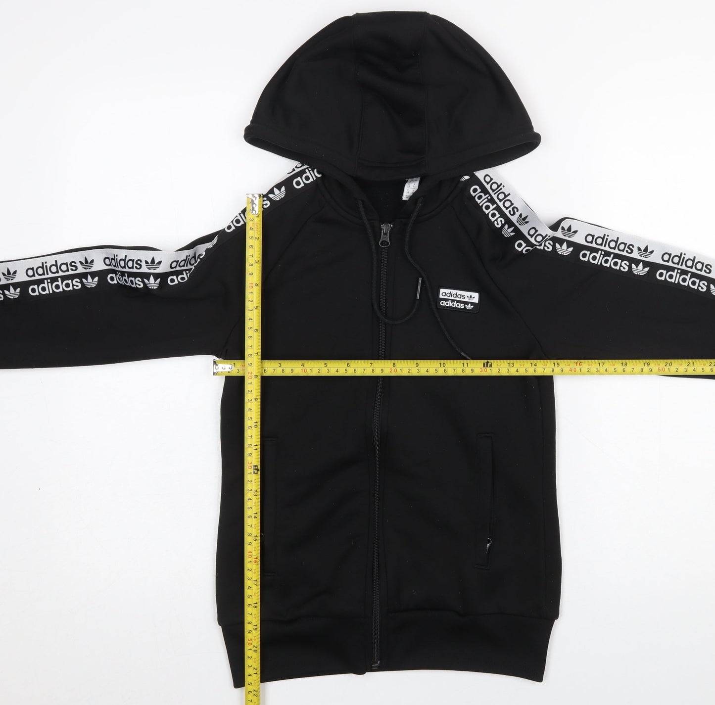 Womens UK Size 8 adidas Black Full Zip Hoodie