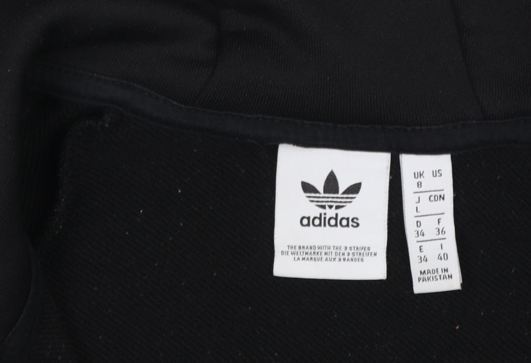 Womens UK Size 8 adidas Black Full Zip Hoodie