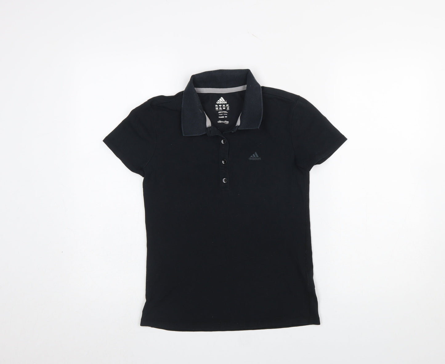 Womens UK Size XS adidas Black Basic Polo