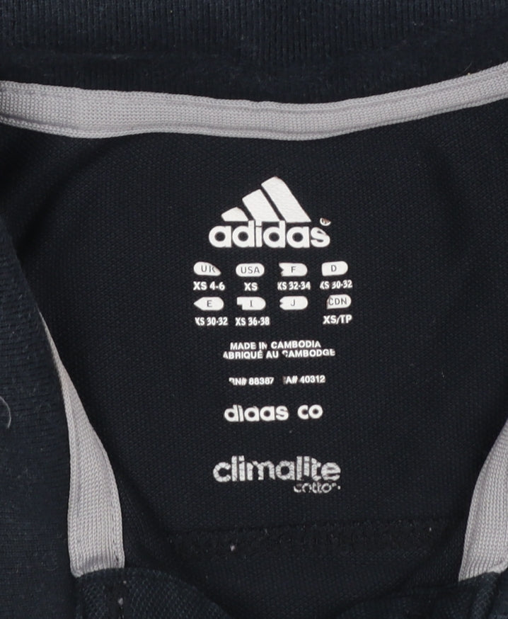 Womens UK Size XS adidas Black Basic Polo