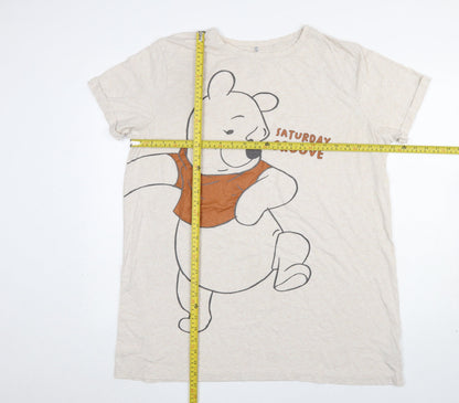 Primark Disney Women Beige Winnie the Pooh Nightshirt Size L Cotton Blend