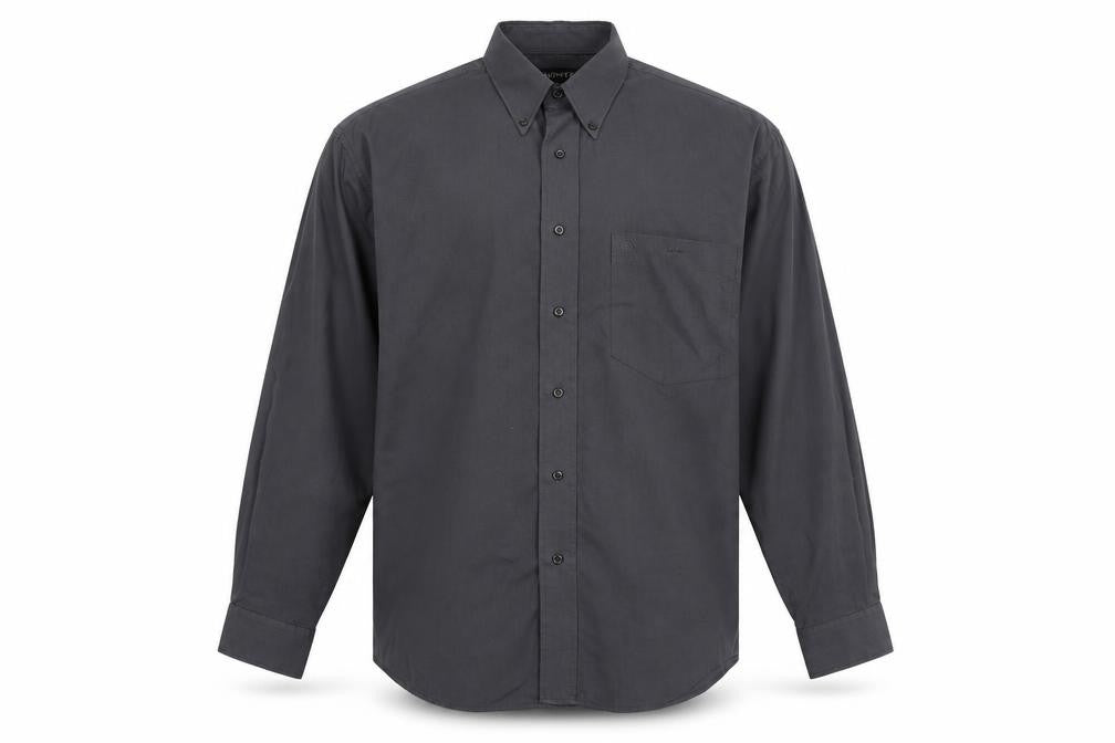 Dönitz Men’s Grey 15.5in Button-Down Long Sleeve Casual Shirt