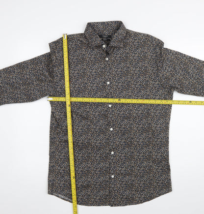 Jack & Jones Men's Blue Floral Slim Fit Long Sleeve Button-Up Shirt Size L