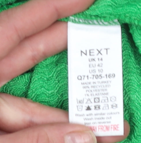 Womens UK Size 14 NEXT Green Basic T-Shirt