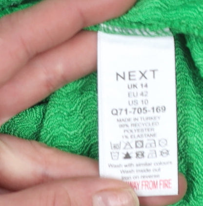 Womens UK Size 14 NEXT Green Basic T-Shirt