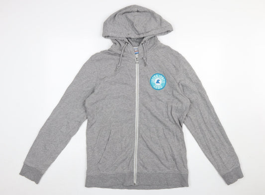 Mens UK Size M JACK & JONES Grey Full Zip Hoodie