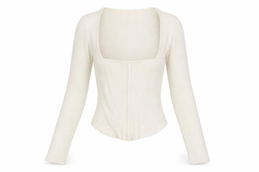 Womens UK Size S Stradivarius Ivory Cropped Blouse