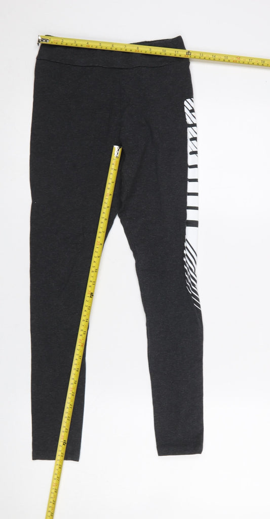 Womens UK Size S PUMA Slim Fit Leggings Black Leggings