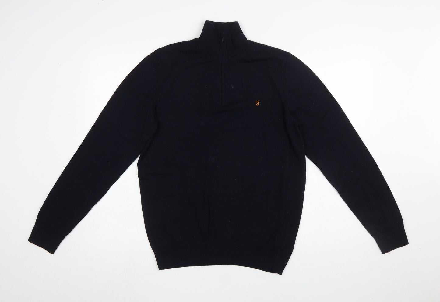 Mens UK Size M Farah Black Full Zip Jumper