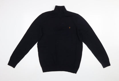Mens UK Size M Farah Black Full Zip Jumper