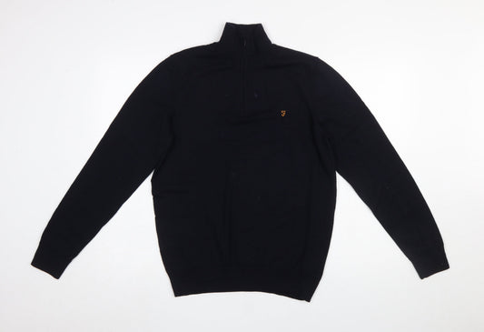 Mens UK Size M Farah Black Full Zip Jumper