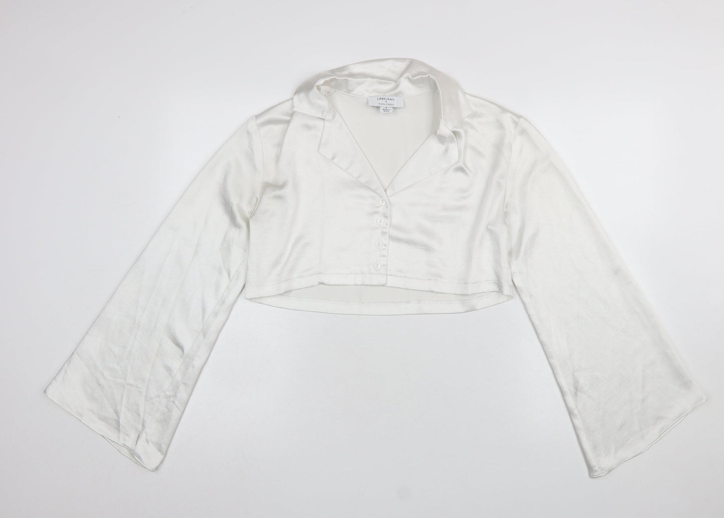 Womens UK Size 8 Labelrail White Cropped Blouse