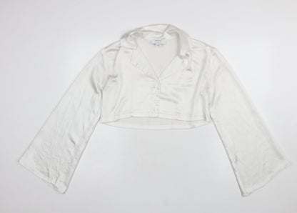 Womens UK Size 8 Labelrail White Cropped Blouse