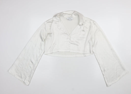 Womens UK Size 8 Labelrail White Cropped Blouse