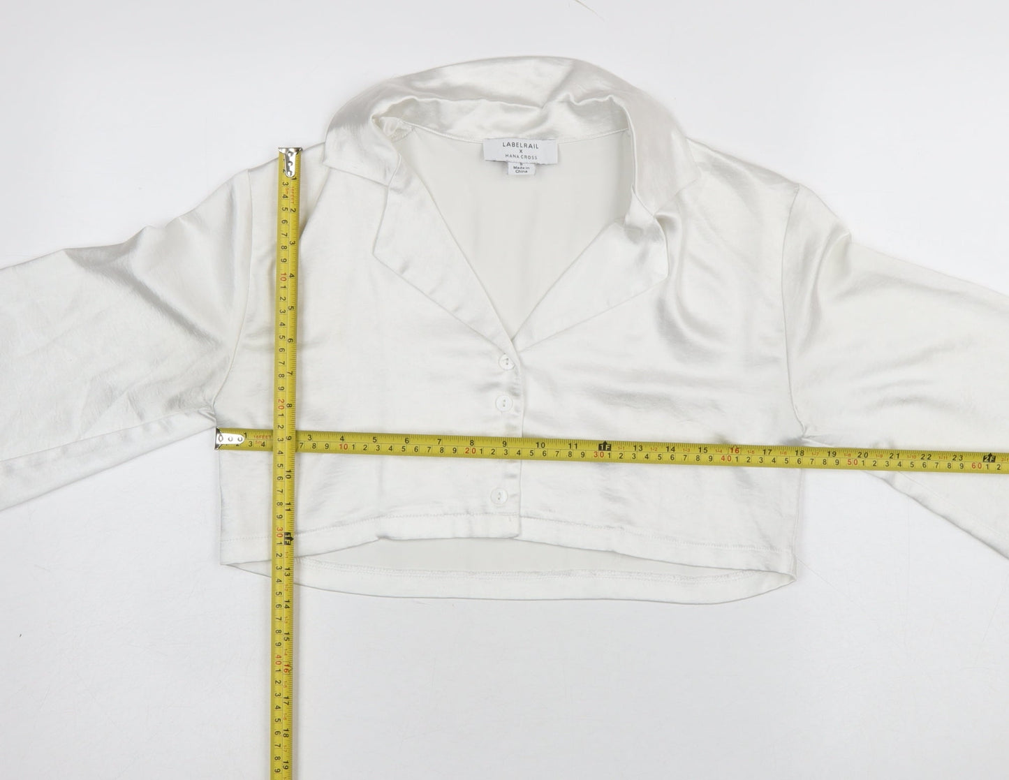 Womens UK Size 8 Labelrail White Cropped Blouse