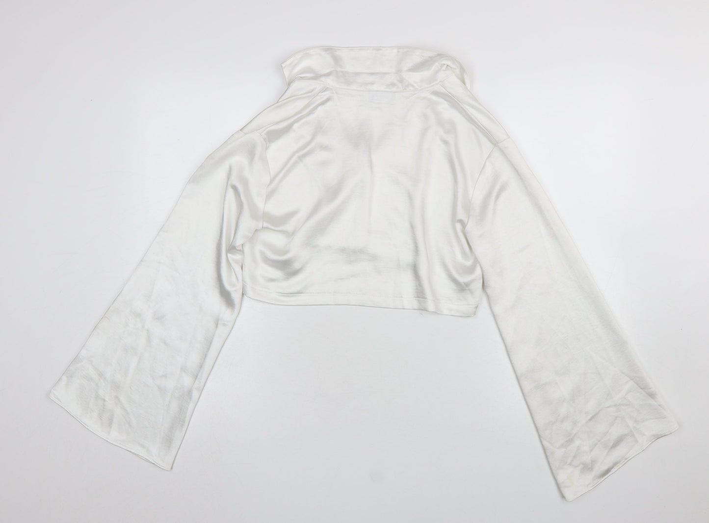 Womens UK Size 8 Labelrail White Cropped Blouse