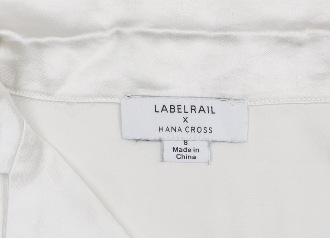 Womens UK Size 8 Labelrail White Cropped Blouse