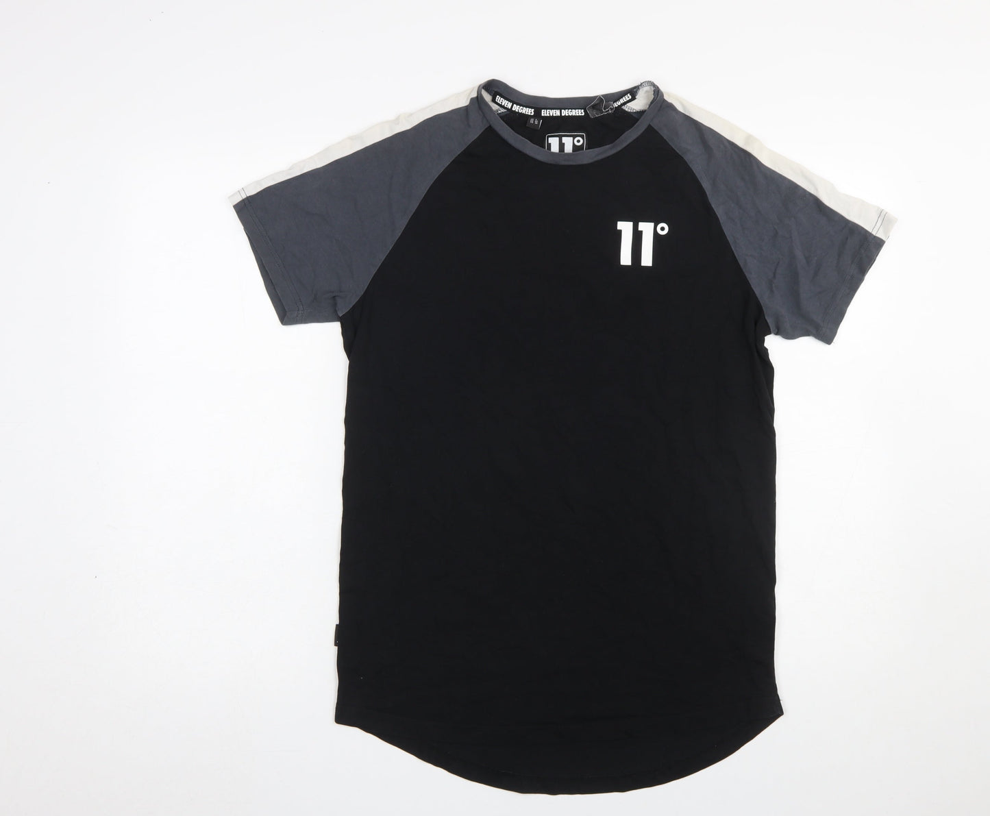 Mens UK Size S 11 degrees Black  T-Shirt