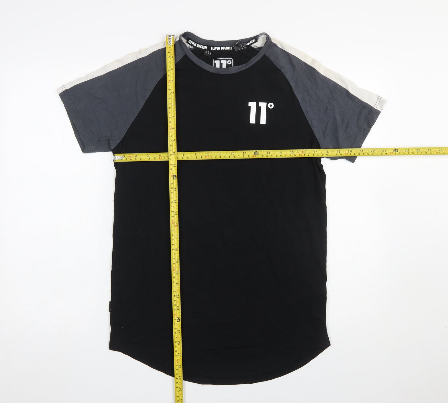 Mens UK Size S 11 degrees Black  T-Shirt