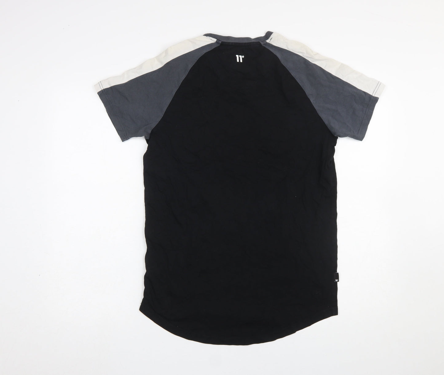 Mens UK Size S 11 degrees Black  T-Shirt