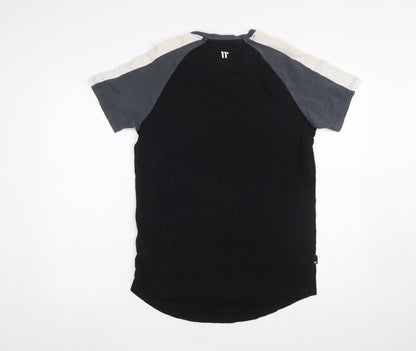 Mens UK Size S 11 degrees Black  T-Shirt